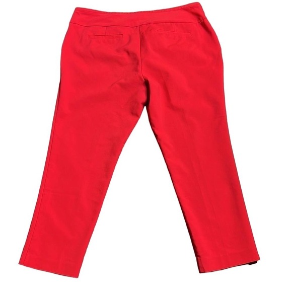 NEW YORK & Company Plus Size Stretch Cotton Ankle Skimming Tapered Leg Pants Red - Picture 2 of 7